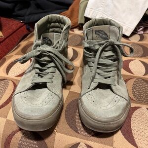 Vans Sk8-Hi Mono Suede Sneakers in Olive Green